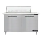 image of Continental Refrigerator D48N10C 48" Two Section Sandwich / Salad Prep Table w/ 2 Doors, 10 Pans