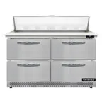 image of Continental Refrigerator D48N12C-FB-D 48" Sandwich / Salad Prep Table w/ 4 Drawers, 12 Pans