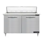 image of Continental Refrigerator D48N12C 48" Two Section Sandwich / Salad Prep Table w/ 2 Doors, 12 Pans