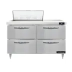 image of Continental Refrigerator D48N8-D 48" Two Section Sandwich / Salad Prep Table w/ 4 Drawers, 8 Pans