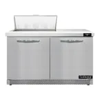 image of Continental Refrigerator D48N8-FB 48" Two Section Sandwich / Salad Prep Table w/ 2 Doors, 8 Pans