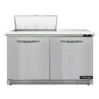 image of Continental Refrigerator D48N8C-FB 48" Two Section Sandwich / Salad Prep Table w/ 2 Doors, 8 Pans