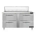 image of Continental Refrigerator D60N12-D 60" Two Section Sandwich / Salad Prep Table w/ 4 Drawers, 12 Pans
