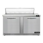 image of Continental Refrigerator D60N12-FB 60" Two Section Sandwich / Salad Prep Table w/ 2 Doors, 12 Pans