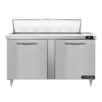 image of Continental Refrigerator D60N12 60" Two Section Sandwich / Salad Prep Table w/ 2 Doors, 12 Pans