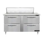 image of Continental Refrigerator D60N12C-D 60" Sandwich / Salad Prep Table w/ 4 Drawers, 12 Pans