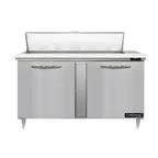 image of Continental Refrigerator D60N12C 60" Two Section Sandwich / Salad Prep Table w/ 2 Doors, 12 Pans