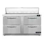 image of Continental Refrigerator D60N16-FB-D 60" Sandwich / Salad Prep Table w/ 4 Drawers, 16 Pans