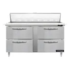 image of Continental Refrigerator D60N16C-D 60" Sandwich / Salad Prep Table w/ 4 Drawers, 16 Pans