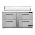 image of Continental Refrigerator D60N16C-FB-D 60" Sandwich / Salad Prep Table w/ 4 Drawers, 16 Pans