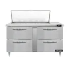 image of Continental Refrigerator D60N18M-D 60" Mega Top Sandwich Prep Table w/ 4 Drawers, 18 pans