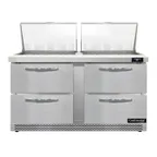 image of Continental Refrigerator D60N24M-FB-D 60" Mega Top Sandwich Prep Table w/ 4 Drawers, 24 pans