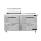 image of Continental Refrigerator D60N8-D 60" Two Section Sandwich / Salad Prep Table w/ 4 Drawers, 8 Pans