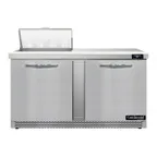 image of Continental Refrigerator D60N8-FB 60" Two Section Sandwich / Salad Prep Table w/ 2 Doors, 8 Pans