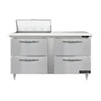 image of Continental Refrigerator D60N8C-D 60" Two Section Sandwich / Salad Prep Table w/ 4 Drawers, 8 Pans
