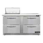 image of Continental Refrigerator D60N8C-FB-D 60" Sandwich / Salad Prep Table w/ 4 Drawers, 8 Pans