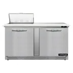 image of Continental Refrigerator D60N8C-FB 60" Two Section Sandwich / Salad Prep Table w/ 2 Doors, 8 Pans