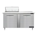 image of Continental Refrigerator D60N8C 60" Two Section Sandwich / Salad Prep Table w/ 2 Doors, 8 Pans