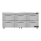 image of Continental Refrigerator D72N-U-D 72" 6 Drawers Undercounter Refrigerator, 21 cu. ft.