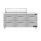 image of Continental Refrigerator D72N12C-D 72" Sandwich / Salad Prep Table w/ 6 Drawers, 12 Pans