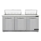image of Continental Refrigerator D72N18C-FB 72" Sandwich / Salad Prep Table w/ 3 Doors, 18 Pans