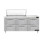 image of Continental Refrigerator D72N18M-D 72" Mega Top Sandwich Prep Table w/ 6 Drawers, 18 pans