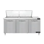 image of Continental Refrigerator D72N24M 72" Mega Top Sandwich Prep Table w/ 3 Doors, 24 pans