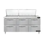 image of Continental Refrigerator D72N27M-D 72" Mega Top Sandwich Prep Table w/ 6 Drawers, 27 pans