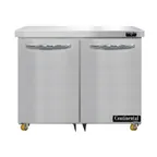 image of Continental Refrigerator DF36N-U 36" 2-Door Undercounter Freezer, Stainless Steel, Front Breathing, 10 cu. ft.