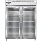 image of Continental Refrigerator  D2FENSSGD 57" Two Section Reach-In Freezer w/ 2 Glass Doors, All Stainless Steel, 52 cu. ft.