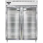 image of Continental Refrigerator D2RESNGD 57" 2-Section Reach-In Refrigerator w/ 2 Glass Doors, Stainless Steel Front Aluminum Exterior, 40 cu. ft.