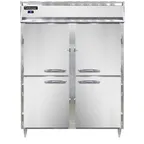 image of Continental Refrigerator D2RESNHD 57" 2-Section Reach-In Refrigerator w/ 4 Solid Half Doors, Stainless Steel Front Aluminum Exterior, 40 cu. ft.
