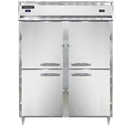 image of Continental Refrigerator D2RFESNSAHD 57" 2-Section Reach-In Refrigerator Freezer Combo w/ 4 Half Solid Doors
