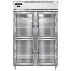 image of Continental Refrigerator D2RSNGDHD 52" 2-Section Reach-In Refrigerator w/ 4 Glass Half Doors, Stainless Steel Front Aluminum Exterior, 32 cu. ft.