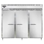 image of Continental Refrigerator DL3RENPT 86" 3-Section Pass-Thru Refrigerator w/ 6 Solid Doors, Stainless Steel Front Aluminum Ends, 75 cu. ft.