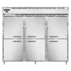 image of Continental Refrigerator DL3RENSAPTHD 86" 3-Section Pass-Thru Refrigerator w/ 12 Half Solid Doors, Stainless Steel Exterior, 75 cu. ft.