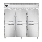 image of Continental Refrigerator DL3W-SA-PT-HD 3-Section Heated Holding Cabinet, 72 cu. ft., Stainless Steel, Solid Half Doors, Pass-Thru