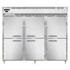 image of Continental DL3WE-SS-PT-HD 3-Section Heated Holding Cabinet, 75 cu. ft., Stainless Steel, Pass-Thru, Solid Doors