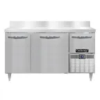 image of Continental Refrigerator DFA60NSSBS 60" 2-Section Worktop Freezer w/ 2 Full & 1 Half Door