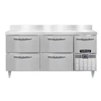 image of Continental Refrigerator DFA68NSSBS-D 68" 3-Section Worktop Freezer w/ 4 Drawers & 1 Half Door