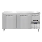 image of Continental Refrigerator DFA68NSS 68" 2-Section Worktop Freezer w/ 2 Full & 1 Half Door