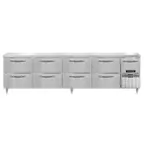 image of Continental Refrigerator DRA118NSS-D 118" Worktop Refrigerator w/ 8 Drawers & 1 Half Door