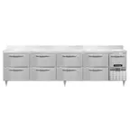 image of Continental Refrigerator DRA118NSSBS-D 118" Worktop Refrigerator w/ 8 Drawers & 1 Half Door