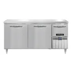 image of Continental Refrigerator DRA68NSS 68" Worktop Refrigerator w/ 2 Full & 1 Half Doors