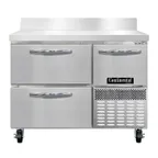 image of Continental Refrigerator FA43SNBS-D 43" 2-Section Worktop Freezer w/ 2 Drawers & 1 Half Door