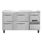 image of Continental Refrigerator FA60SN-D 60" 2-Section Worktop Freezer w/ 4 Drawers & 1 Half Door