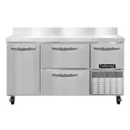 image of Continental Refrigerator FA60SNBS-D 60" 2-Section Worktop Freezer w/ 4 Drawers & 1 Half Door