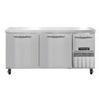 image of Continental Refrigerator FA68SN 68" 2-Section Worktop Freezer w/ 2 Full & 1 Half Door