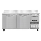 image of Continental Refrigerator FA68SNBS 68" 2-Section Worktop Freezer w/ 2 Full & 1 Half Door