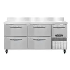 image of Continental Refrigerator FA68SNBS-D 68" 2-Section Worktop Freezer w/ 4 Drawers & 1 Half Door